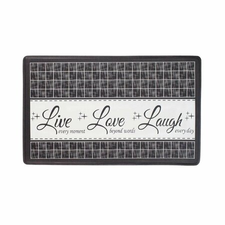 ACHIM IMPORTING Achim  18 x 30 in. Live Love Laugh Indoor Anti-Fatigue Mat, Charcoal ANFTMLLC12